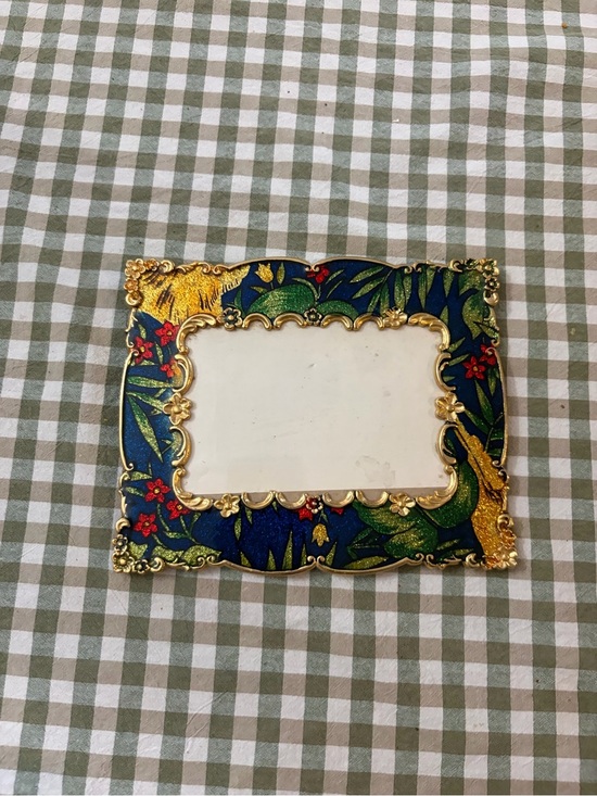 None Other - Ornate Blue and Gold Decorative Photo Frame